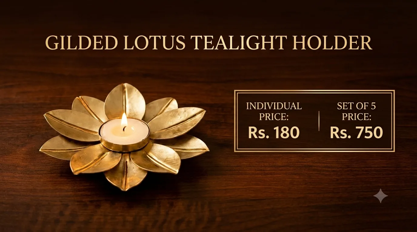 Lotus Gilded  Tealight Holder