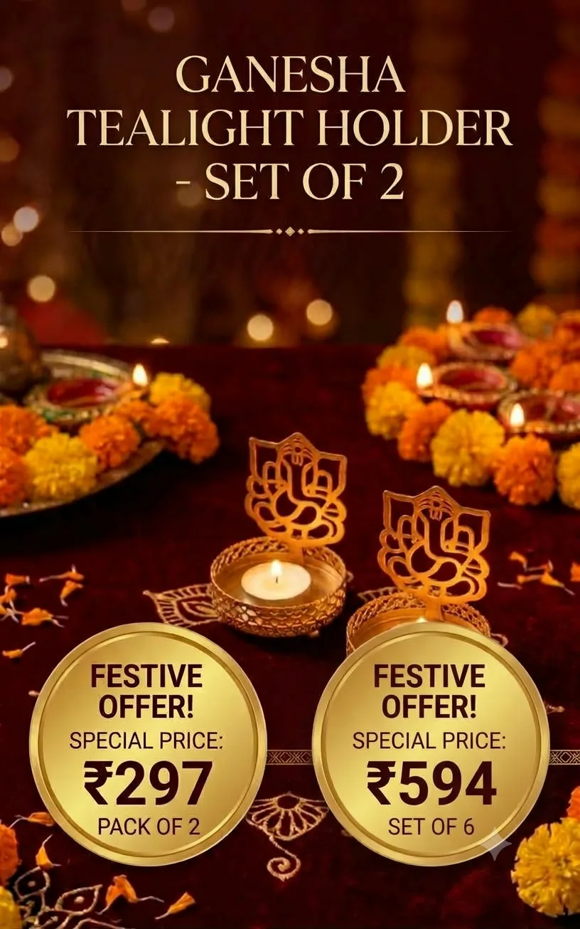 Ganesha Tealight Holders | Set of 2